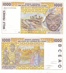 WEST AFRICAN STATES COTE D`IVOIRE 1000 FRANCS 2002 P111 UNC - Picture 1 of 1