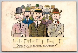 Are You A Royal Rooter? Comic Postkarte geschickt nach Lyon Wisc 1909 - Bild 1 von 2