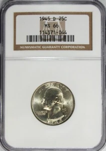 1945-D Washington Quarter NGC MS 66 #GA4-44 - Picture 1 of 2