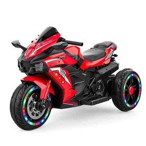 12V children"s motorcycle,electric motorcycle w/LED lights,red,three wheels - Picture 1 of 7