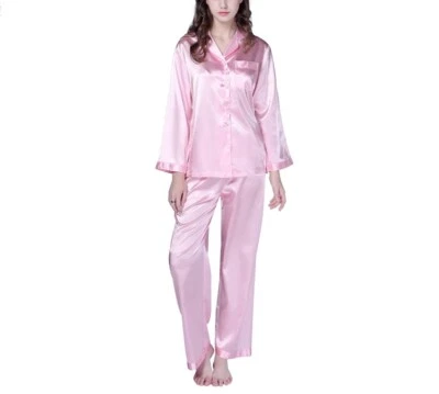Conjunto de pijama RH cetim duas peças roupa de dormir longa pijama lounge PJ RHW2742 - Imagem 1 de 2