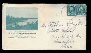 Nice 1915 Advertising Cover For Camp Recreation Dorset MN Hubbard County MN1248 - Picture 1 of 2