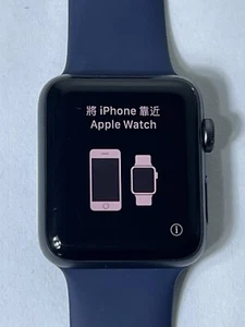 Tylko GPS Apple Watch Series 3 42MM czarny aluminiowy niebieski pasek sportowy MTF32LL / A NICE - Zdjęcie 1 z 11