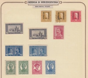 BOSNIA & HERZEGOVINA 12 MINT AND USED LIGHT HINGED SEMI-POSTAL SEE PICTURE #3 - Picture 1 of 1