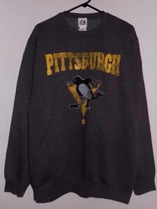 NWT Pittsburgh Penguins Majestic vintage crew sweatshirt gray non hoodie small