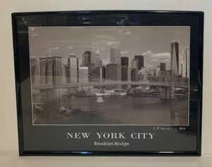 Framed New York City Brooklyn Bridge print - Picture 1 of 2