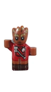 Lego SH381 Baby Groot Minifigure Minifig Red Outfit w/ Zipper from Set 76080 - Picture 1 of 9