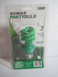 *** Ecobulb Party Bulb Green Light 13 Watt Bulb 120 V Sealed.***
