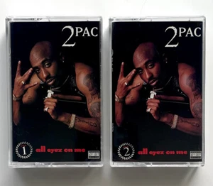LIKE NEW Vtg 1996 2PAC Album ALL EYES ON ME Cassette 2 TAPE SET Death Row TESTED - Picture 1 of 5