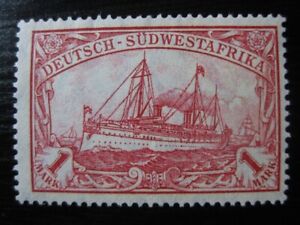 AFRIQUE DU SUD-OUEST COLONIE ALLEMANDE Mi. #29A timbre de yacht Kaiser comme neuf neuf ! CV 78,00 $