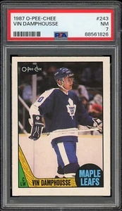 1987-88 O-PEE-CHEE NHL Vincent Damphousse #243 Rookie RC PSA 7 Maple Leafs GH01 - Picture 1 of 2