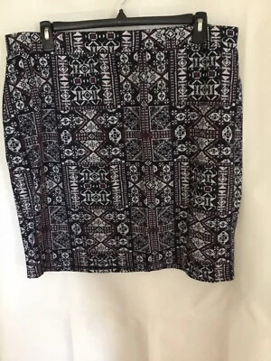 NWOT FADED GLORY Women’s Pull On Skirt 2X (18w-20W) Black, Gray, Burgundy - Image 1 of 2