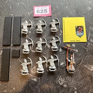 Warhammer Fantasy Plastic High Elf Elves Archers x 9 + Metal Standard Bearer OOP - Picture 1 of 8