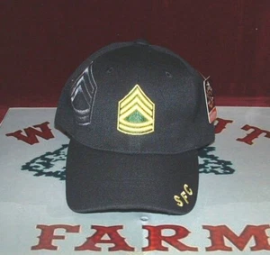 SFC Sergeant First Class US Army Military Approved Embroidered Black Ball Cap. - Picture 1 of 4