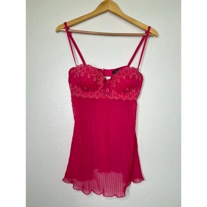 Vestido Top Babydoll Vintage Y2K Victoria Secret Rosa Encaje Transparente Talla 36C - Imagen 1 de 4