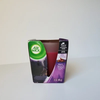 Vela Air Wick Great Smoky Mountains Scent 1 Mecha 3oz Warm Spice & Twilight Foto 1 de 4