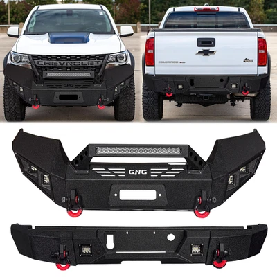 Vijay For 2015-2022 Chevrolet Colorado Front/Rear Bumper W/Winch Plate&LED Light Foto 1 de 4