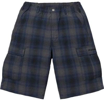 Pantalones Cortos Supreme Shadow Carga a Cuadros Talla XL SS25 Negros Logo Bordado Foto 1 de 4