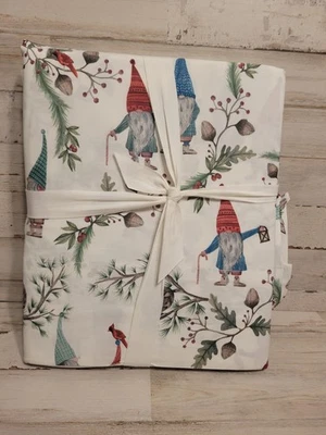 Pottery Barn Forest Gnome Organic Cotton Twin XL Sheet Set Christmas  - Image 1 of 2
