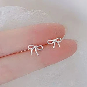 Sweet Bowknot Stud Earrings For Women Personality Unique Design Earrings_H - Picture 1 of 7