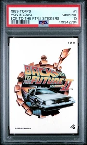 Pegatinas Topps Back To The Future II 1989 #1 logotipo de película PSA 10 GEMA COMO NUEVAS POP 15 - Imagen 1 de 2