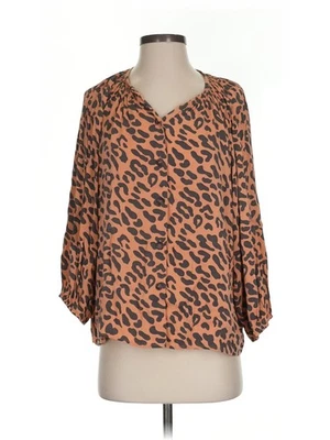 Top de seda Tucker naranja manga 3/4 para mujer S Foto 1 de 4