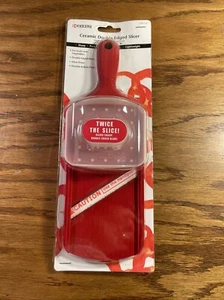 NEW Kyocera Ceramic Double-Edged Slicer Red - Picture 1 of 3