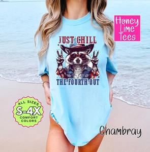 Just Chill the 4th out Raccoon 4. Juli Urlaub T-Shirt, Tank Top, Sweatshirt - Bild 1 von 7