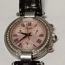 BALMAIN SWISS WATCH WITH DIAMOND ACCENTS AND SAPHIRES