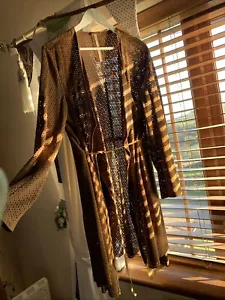Gorgeous Women’s Brown Milestone Genuine Suede Leather Long Boho Jacket 14/16 L - Picture 1 of 24