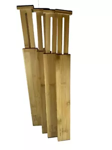 "Set regolabile di 4 divisori cassetti bambù naturali 17""-22" - Foto 1 di 6