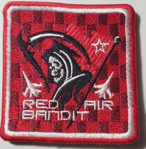 USAF 493rd TACTICAL FIGHTER SQUADRON  GRIM REAPERS RED AIR BANDIT H&L 3" Patch - Picture 1 of 2
