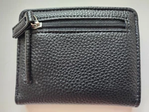 Safe Keeper faux black pebble leather bifold womens wallet, snap closure - Picture 1 of 3