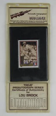 Tarjeta de béisbol firmada por Lou Brock 1992 Upper Deck serie Proautógrafo certificado de autenticidad HOF Foto 1 de 4