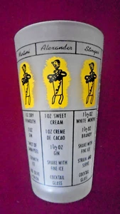 Vintage Federal Glass Frosted Cocktail Mixed Drink Bartender’s Recipe Mix Shaker - Picture 1 of 3