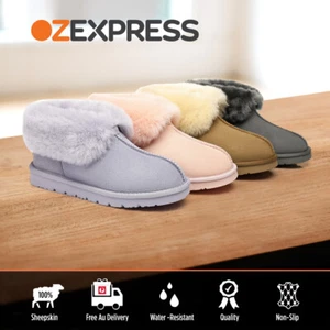 【SALE】AUSTRALIAN SHEPHERD® UGG Slippers Sheepskin Wool Ankle Booties Mallow - Picture 1 of 23