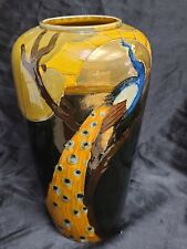 Antique Thomas Forester And Son Pottery Peacock Vase Phoenix Ware