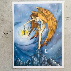 Dream Moon Night Laterne Fairy Print signiert und nummeriert von Amy Brown 2001 - Bild 1 von 7