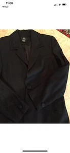 Women's MORGAN TAYLOR STUDIO 100% WOOL Black BLAZER SIZE 10 - Picture 1 of 6