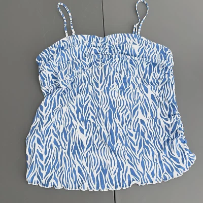 Nuevo con etiquetas Camiseta sin mangas Diane von Furstenberg X Target Tubo Mujer Grande XL Azul Mar Correas Foto 1 de 4