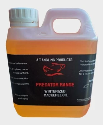 AT Angling. Pure Winterized Mackerel Oil. Pike, Zander, Catfish, Carp. 1 Litre.  - Image 1 of 4