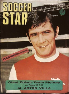 SOCCER STAR September 5 1969 ARSENAL Aston Villa Poster MAN. CITY @VERY GOOD@ - Picture 1 of 3