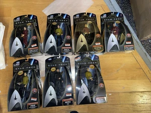 Playmates Star Trek Warp Collection Set of 7 Sulu Kirk McCoy Uhura Pike Nero - Picture 1 of 8