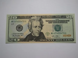$20 2013 Radar Serial Number Federal Reserve Currency Bank Note Bill #07455470 - Picture 1 of 2