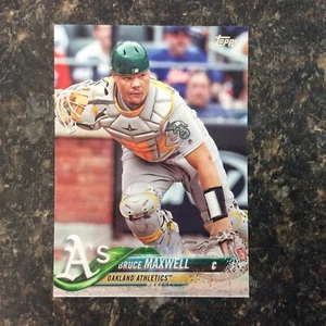 2018 Topps #336 Bruce Maxwell Oakland Athletics - Imagen 1 de 2