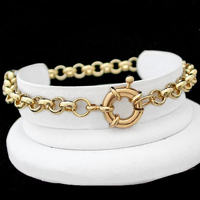 NUEVO | 6mm BELCHER LINK 14k Oro GL 7" Pulsera | Cierre Anillo Perno | GUAR DE POR VIDA Foto 1 de 4