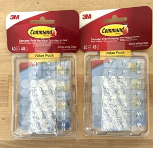 2 Pkg. Command 40 Clips 48 Streifen Dekorationsclips transparent - 2 Stück - Bild 1 von 2