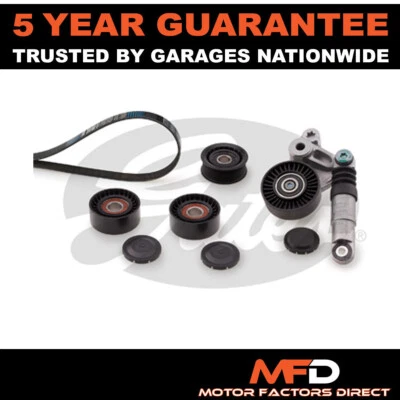 Gates Alternator Belt Kit Pulley Tensioner Fits Audi A5 A4 Q5 A6 - Image 1 of 4