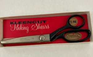 Vintage Deluxe Kleencut Pinking Shears Scissors No. 180 Original Box 7.5" Long - Picture 1 of 11