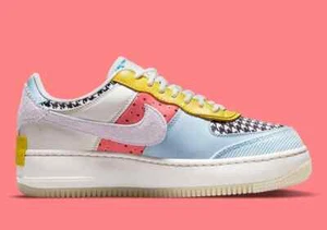 NEW Nike Air Force 1 Shadow Patchwork Multicolor DM8076 100 - SIZE 10.5 WOMEN - Picture 1 of 12